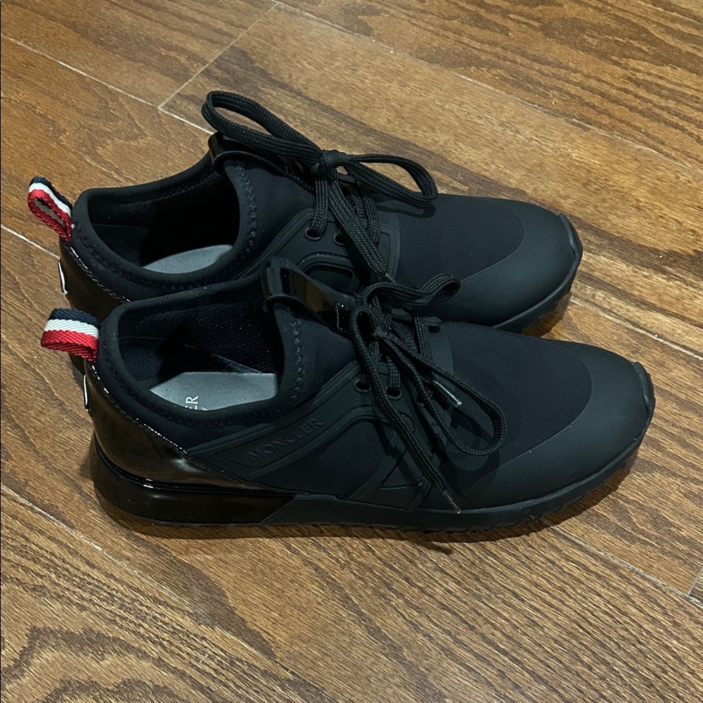 Moncler Black Sneakers with Red and White Accents